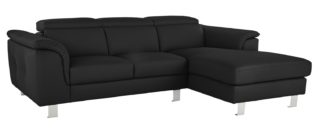 An Image of Argos Home Boutique Right Corner Faux Leather Sofa - Black
