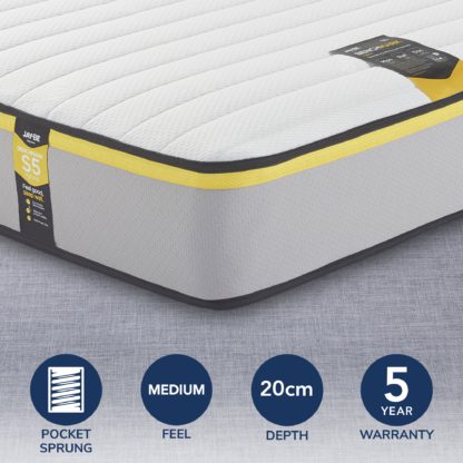 f6390b737e376a0cf96ebfec17aabfb96a9f7d7ae0d67968613fef9f36dc3e2d.jpg An Image of Jay-Be Benchmark S5 Hybrid Pocket Sprung Mattress White