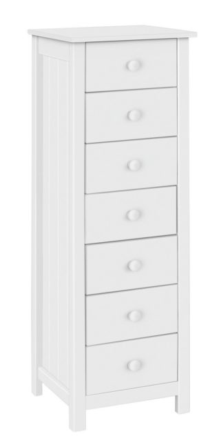 An Image of Habitat Scandinavia 7 Drawer Tallboy - White