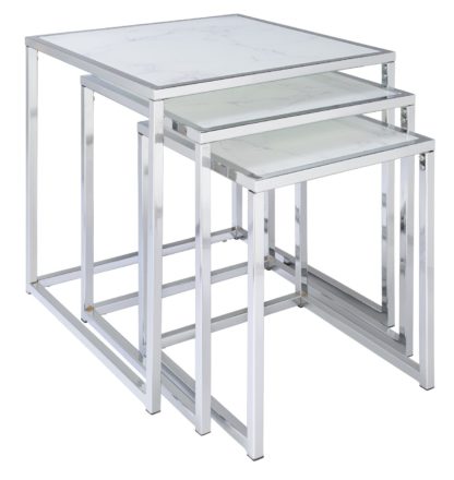 An Image of Habitat Boutique Nest of 3 Tables - Marble Effect