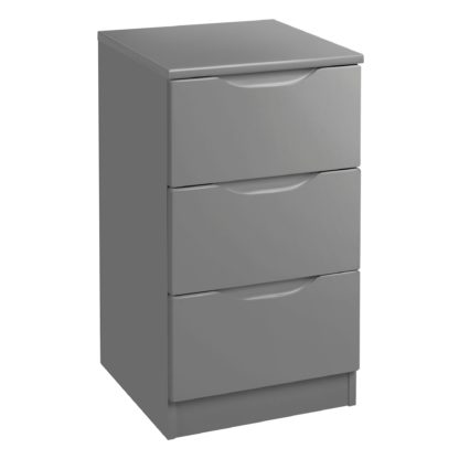 An Image of Legato Grey 3 Drawer Bedside Grey