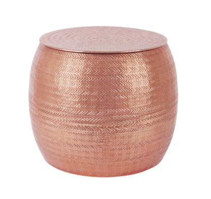 An Image of Habitat Sona Copper Storage Hammered Aluminium Side Table