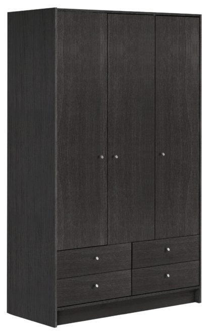 An Image of Habitat Malibu 3 Door 4 Drawer Wardrobe - Grey