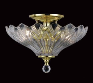 An Image of Dallas Glass 2 Bulb Light Fitting - Polished Brass.