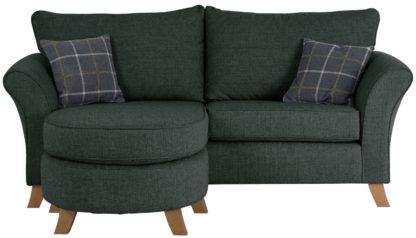 An Image of Argos Home Kayla 3 Seater Reversible Fabric Chaise -Charcoal