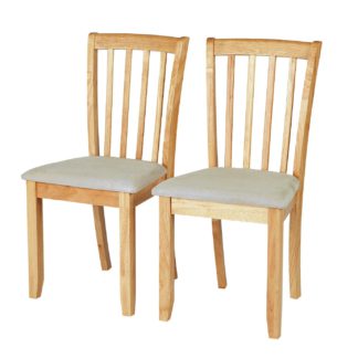 An Image of Habitat Banbury Pair of Dining Chairs - Natural