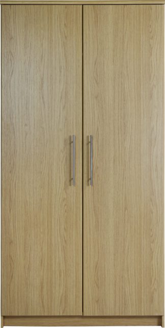 An Image of Argos Home Normandy 2 Door Wardrobe - Oak Effect