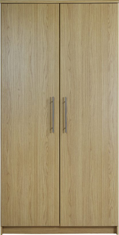 f822ae53903edbdb9394993309f98a14330bdb27ce03cfd68217a2af46daba76.jpg An Image of Argos Home Normandy 2 Door Wardrobe - Oak Effect