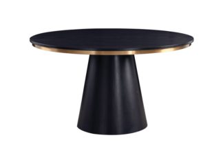 An Image of Brewster 4-6 Seat Black Dining Table