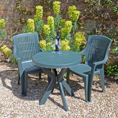 An Image of Tivoli 2 Seater Green Bistro Set with Parma Chairs Green