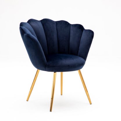 An Image of Vivian Velvet Cocktail Chair - Ink Blue