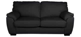 An Image of Argos Home Milano 2 Seater Leather Sofa Bed - Black