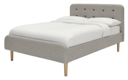 An Image of Habitat Aspen Kingsize Bed Frame - Grey