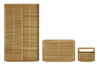 An Image of Habitat Max 3 Piece 2 Door Wardrobe Set - Oak