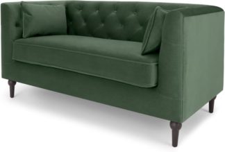 An Image of Flynn 2 Seater Sofa, Elm Green Velvet