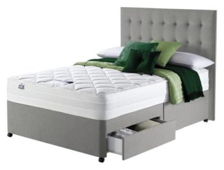 An Image of Silentnight Knightly 2000 2 Drawer Kingsize Divan Bed - Grey