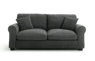 An Image of Habitat Lisbon 3 Seater Fabric Sofa - Charcoal