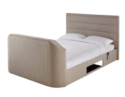 An Image of Habitat Thornbury Kingsize TV Bed Frame - Natural