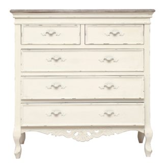 An Image of Camille Ivory 5 Drawer Chest Cream