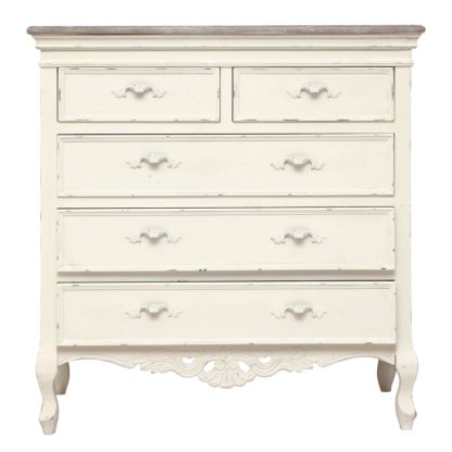 An Image of Camille Ivory 5 Drawer Chest Cream