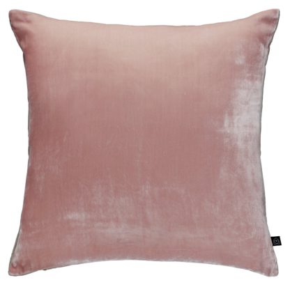 An Image of Habitat Regency Velvet Cushion - Dusty Pink