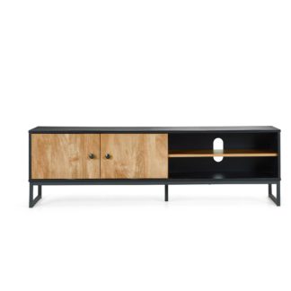 An Image of Greenwich Wide TV Stand Black and Brown