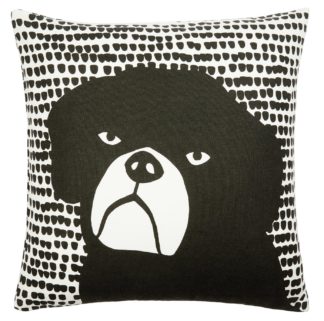 An Image of Habitat Willis 45 x 45cm Graphic Dog Print - Black and White