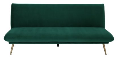 An Image of Habitat Matteo 2 Seater Velvet Sofa Bed - Green