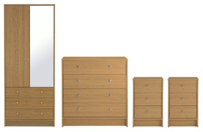 An Image of Habitat Malibu 4 Piece 2 Door Wardrobe Set - Oak Effect