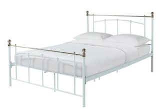 An Image of Habitat Yani Double Metal Bed Frame - White