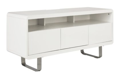 An Image of Habitat Sleigh TV Unit - White Gloss