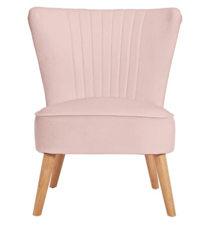 An Image of Habitat Alana Velvet Shell Back Accent Chair - Natural