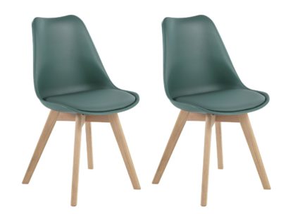 fba64dc3eb7ea8b719477b82aecb22a71e658118a5f086fe0bf55a61b6e11575.jpg An Image of Habitat Jerry Pair of Fabric Dining Chair - Green