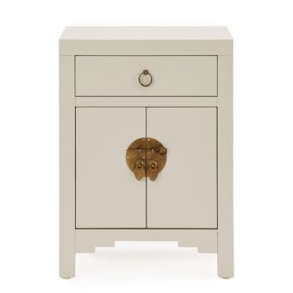 An Image of Hanna Mini Oyster Chest White and Brown