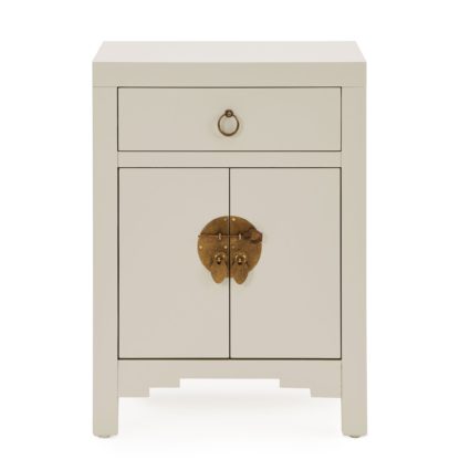 An Image of Hanna Mini Oyster Chest White and Brown