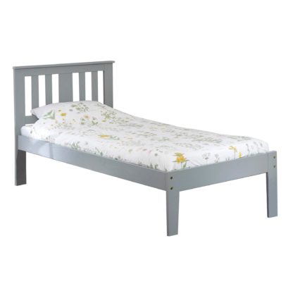 An Image of Kingston Grey Pine Bed Frame Grey
