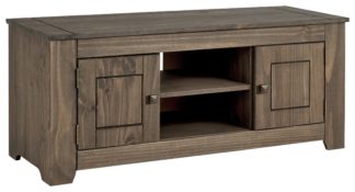 An Image of Argos Home Amersham Large Solid Wood TV Unit - Dark Pine