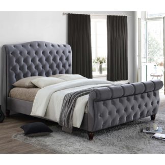 An Image of Colorado Fabric Bed Frame Grey