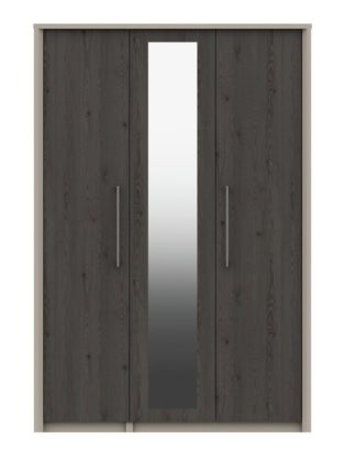 An Image of Lancaster 3 Door Mirror Wardrobe - Dark Grey