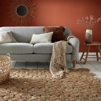 An Image of Swirl Handmade Jute Rug Brown