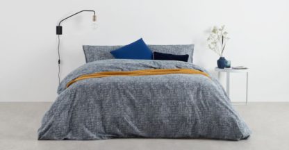 An Image of Fleck Brushed Cotton Duvet Cover + 2 Pillowcases, Double, Midnight Blue UK