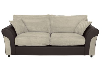 An Image of Argos Home Harry 3 Seater Fabric Sofa - Natural