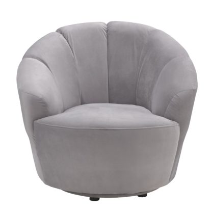 An Image of Habitat Ezra Velvet Swival Chair - Light Grey