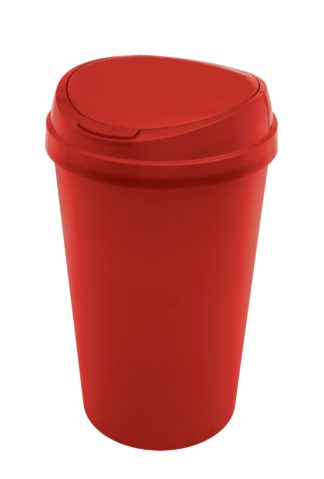 An Image of Argos Home 45 Litre Touch Top Kitchen Bin - Red