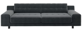 An Image of Habitat Hendricks 4 Seater Velvet Sofa - Dark Grey