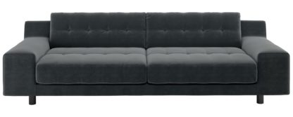 An Image of Habitat Hendricks 4 Seater Velvet Sofa - Dark Grey