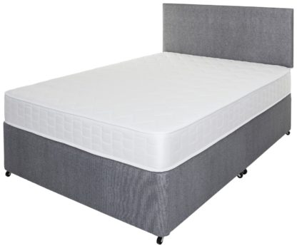 fe8e8043df2c5abbee19a8e2e0efb2382f4458b2f47a2f100548f320a3a67667.jpg An Image of Argos Home Elmdon Memory Small Double Divan - Grey