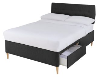 An Image of Argos Home Skandi 800 Pocket 2 Drawer Double Divan -Charcoal