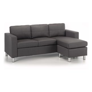 An Image of Zara Reversible Fabric Corner Chaise Sofa Grey