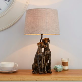 An Image of Murphy Dogs Antique Brass Table Lamp Antique Brass